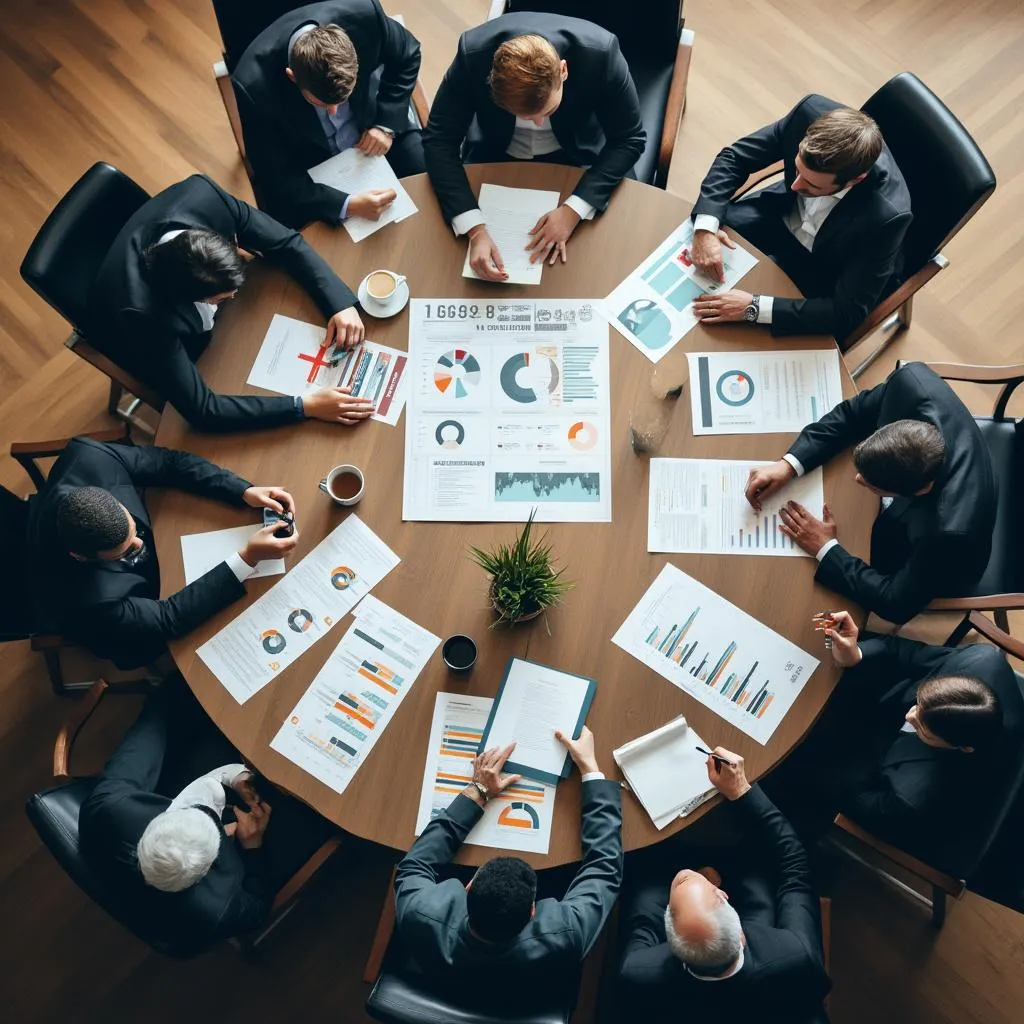 Mesa de trabajo con funcionarios gubernamentales