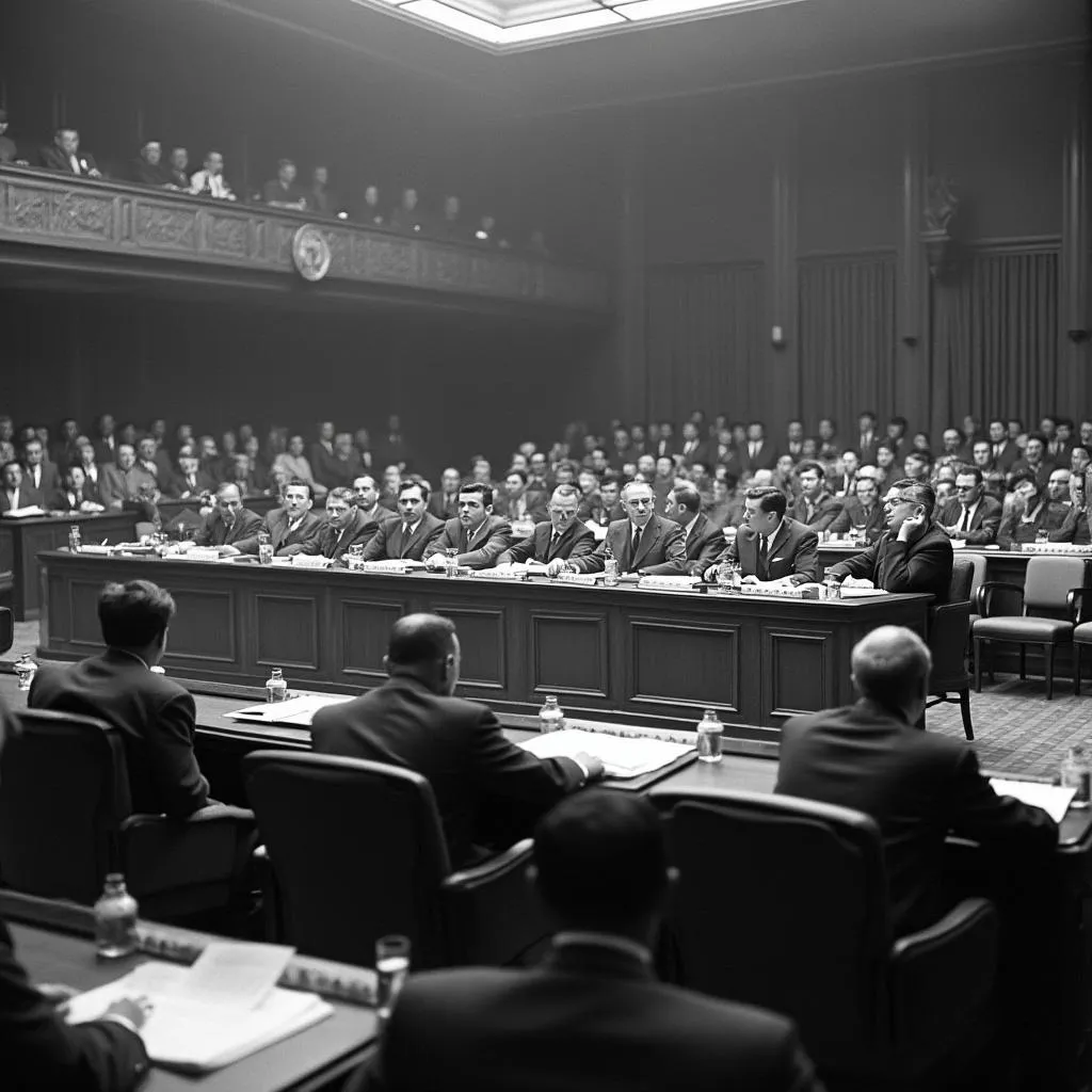 Congreso histórico de Colombia debatiendo leyes tributarias